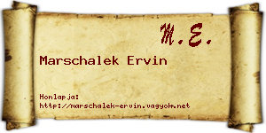 Marschalek Ervin névjegykártya